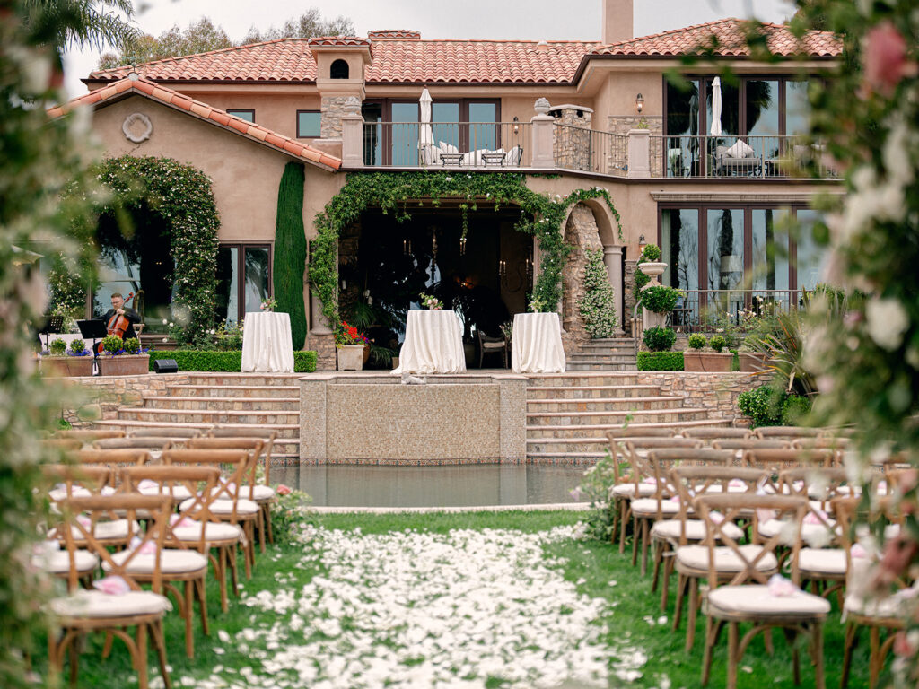 exterior view of a Malibu mansion wedding venue